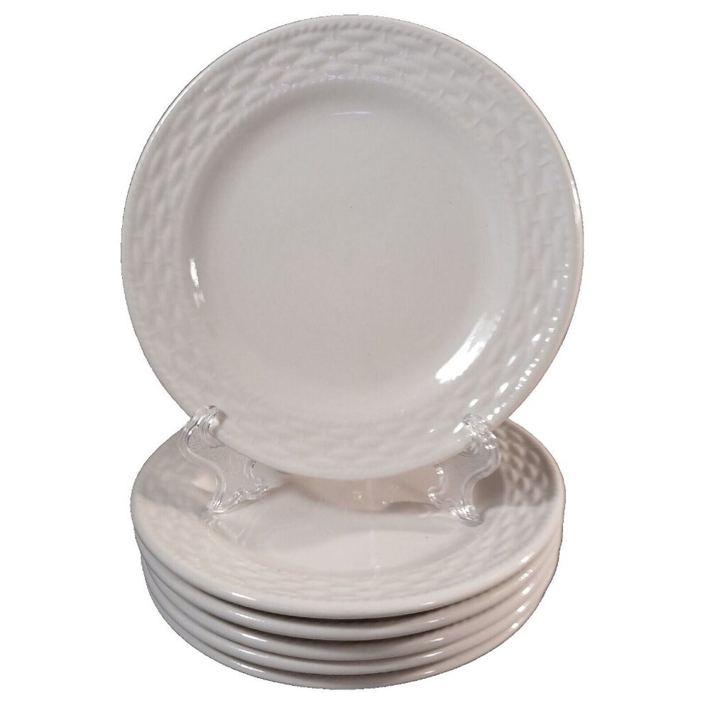 Tabletops Unlimited Gallery Basketweave 6 Bread and Butter Plates 6" Preowned